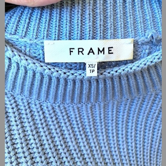 FRAME Puff-Sleeve Chunky Ribbed Knit Cotton/Cashmere Sweater NWOT/sz XS - Picture 14 of 15